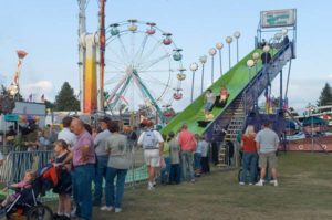 Carnival rides in the park