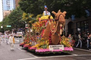 Camel flower parade float