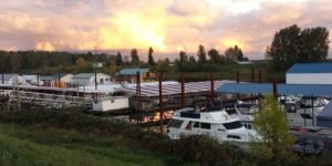 A dock with boats