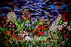 Glass mosaic of flowers